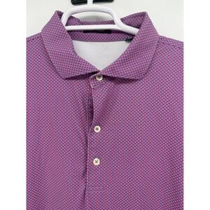 Turttleson Mens XL Polo Shirt Pink Blue Geometric Print Golf Casual Shortsleeve